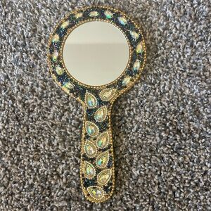 Elegant Gold and Blue Hand Mirror